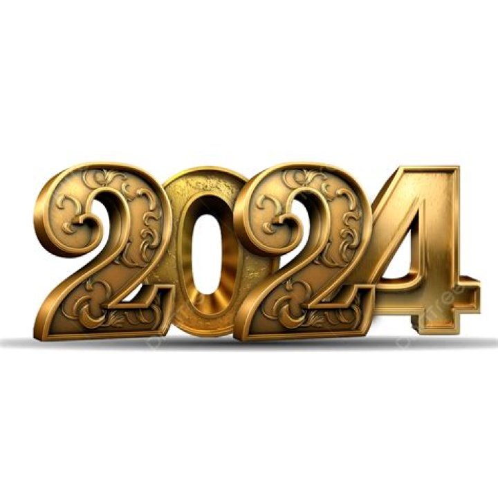 3d 2024 New Year Golden Font Transparent, 2024 3d Golden Number, 2024