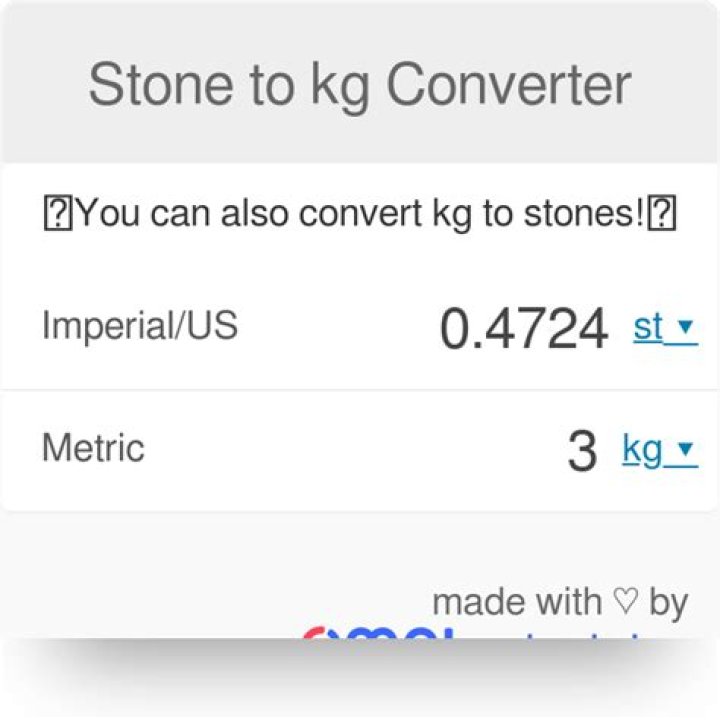 9 kg in stone 9 kg in stone
