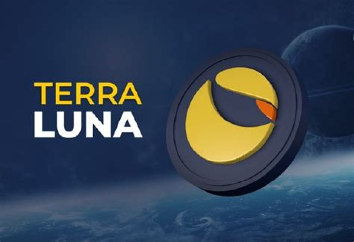 A Terra Luna burn on a blue flame in black background.