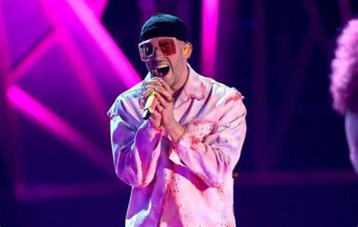 Bad Bunny performing on stage