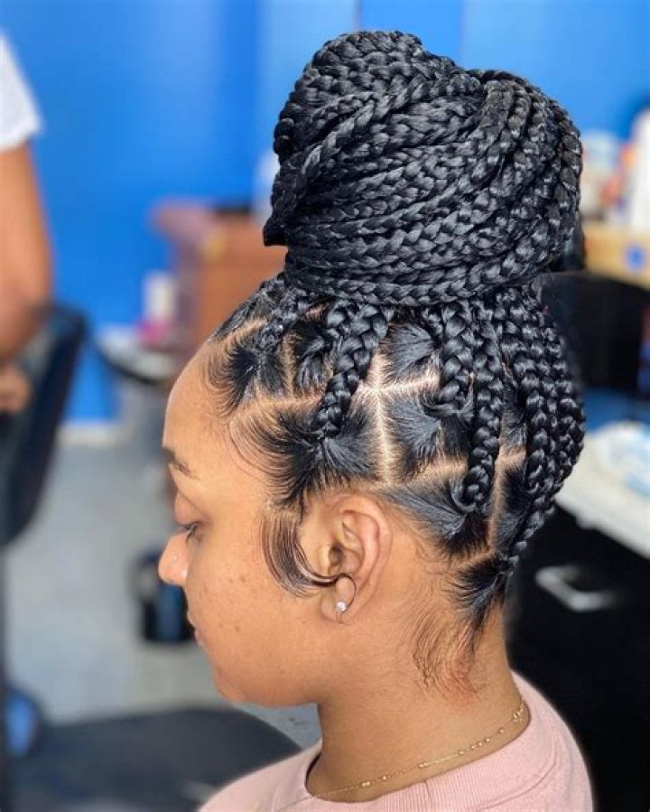 Big Box Braids Bun