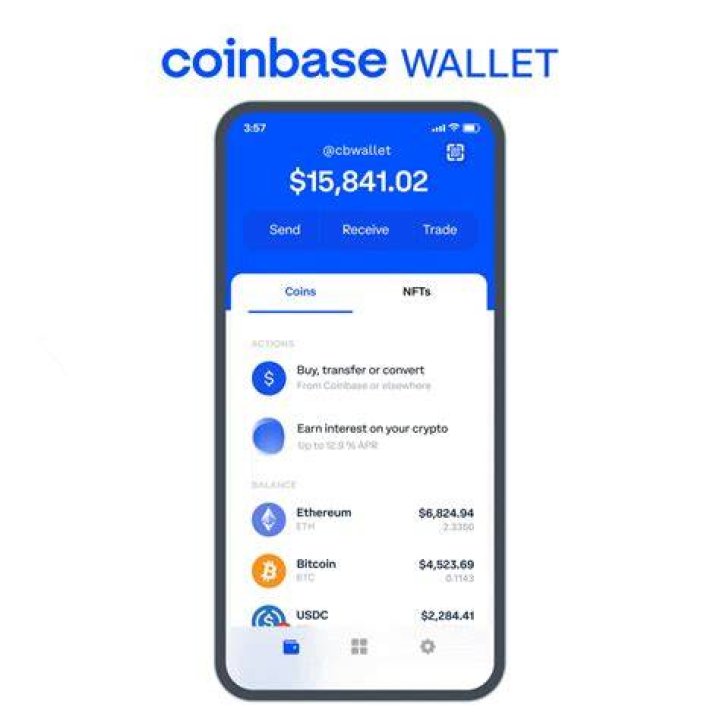 Coinbase app on a mobile phone