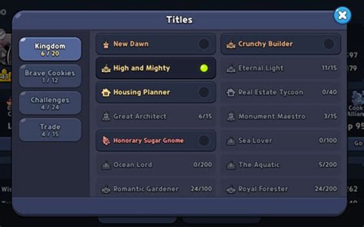 Cookie Run: Kingdom Titles - Requirements and Types