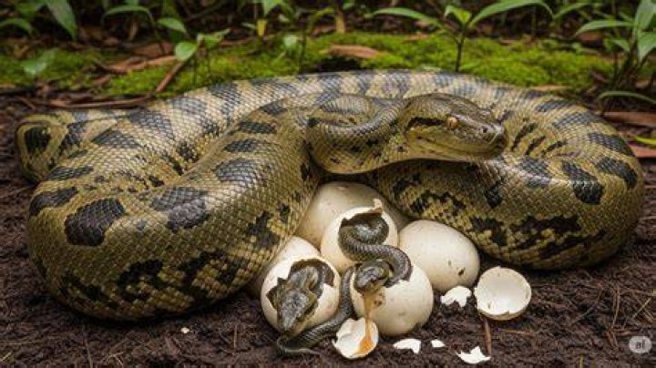 Do anacondas lay eggs or give birth?