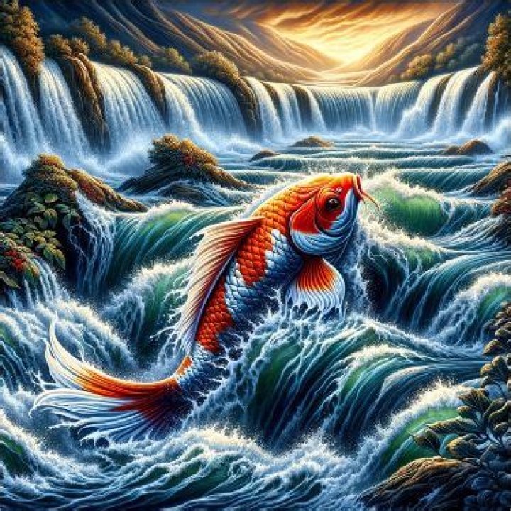 Do koi fish swim upstream or downstream?