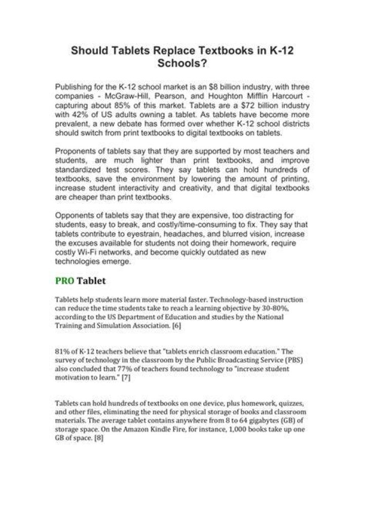 Does replacing textbooks with tablets impact student learning?