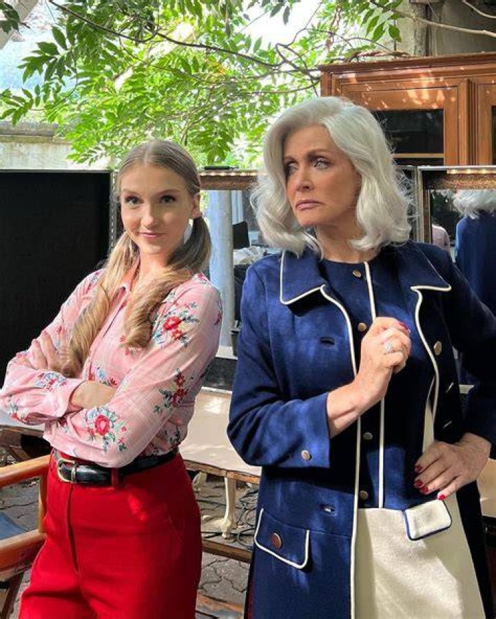 Elyse Maloway and Donna Mills, both with crossed arms, in 'V.C. Andrews' Dawn' on Lifetime