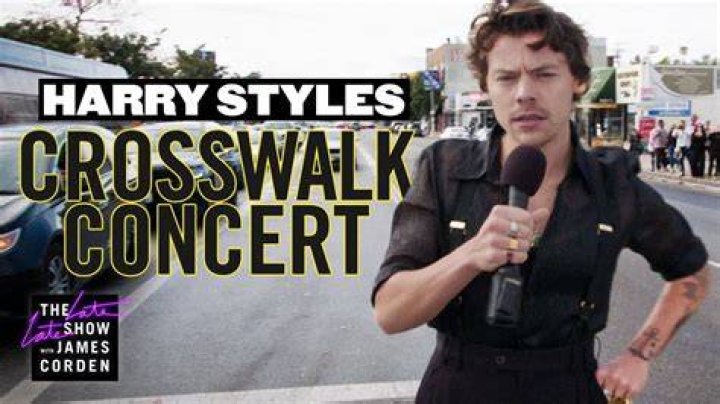 Harry Styles performs in Crosswalk the Concert on ‘The Late Late Show with James Corden’ on December 11, 2019.