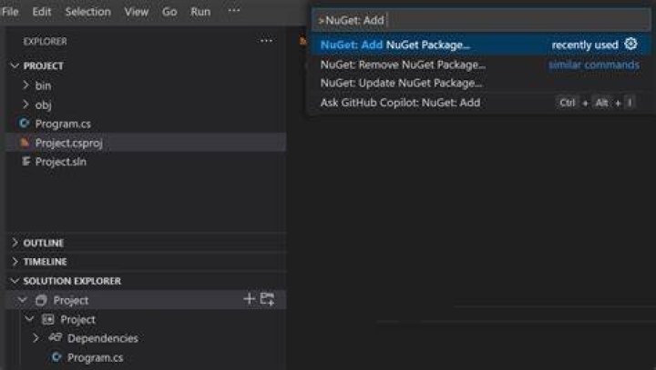 How do I import a NuGet package into a project?