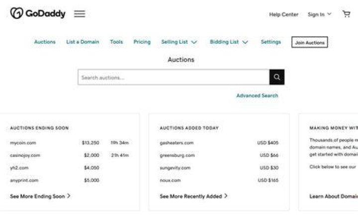 Is GoDaddy auction free?