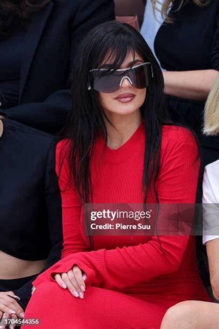 Celebrity Sightings In Paris - September 27, 2023 paris, france september 27 kylie jenner is seen arriving at the schiaperelli fashion held at the italian embassy on september 27, 2023 in paris, france photo by megagc images