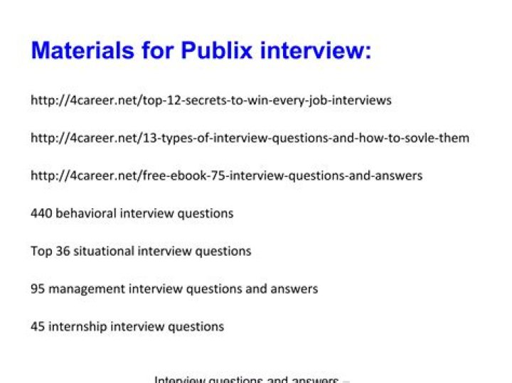 publix interview questions ans