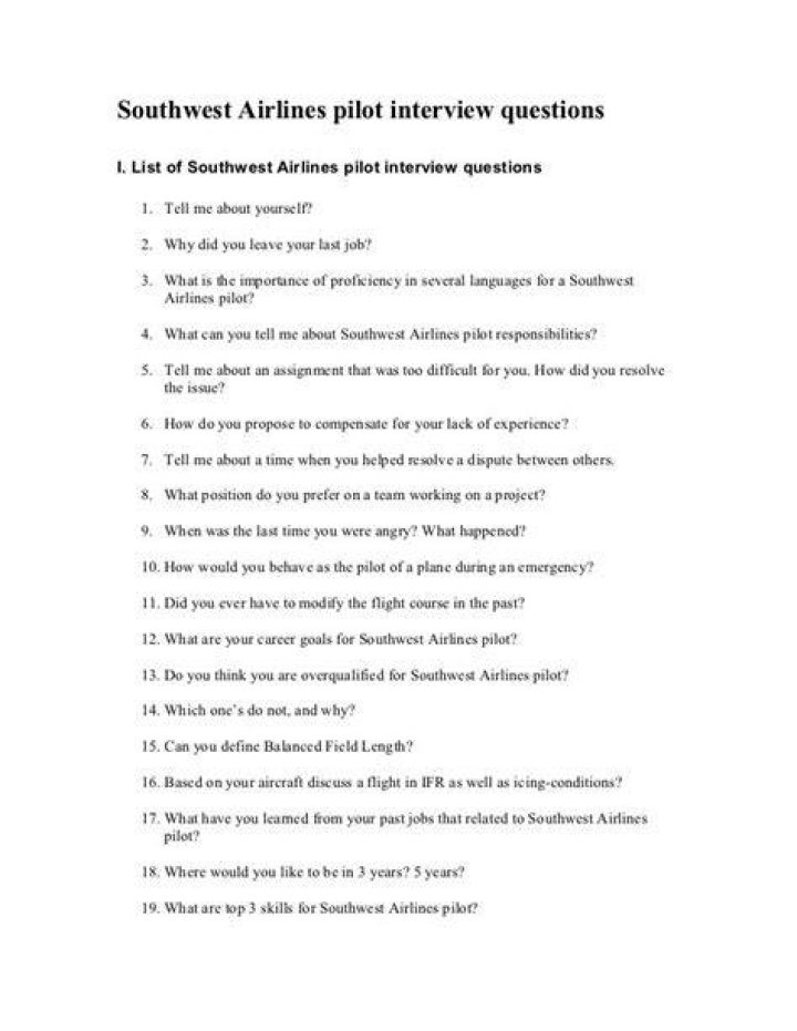 Southwest Airlines Interview Questions