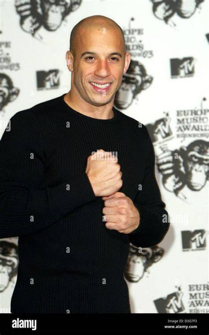 Vin Diesel poses during a media event.