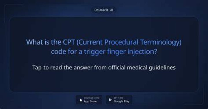What CPT code is used for trigger finger injection?