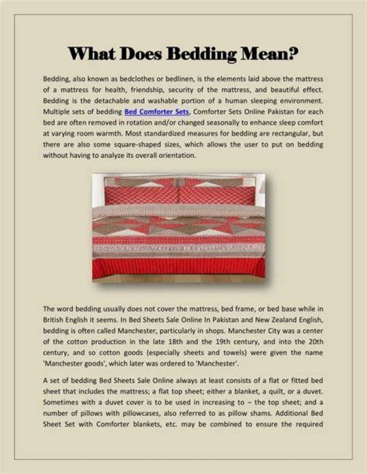 What does bedding mean in got?