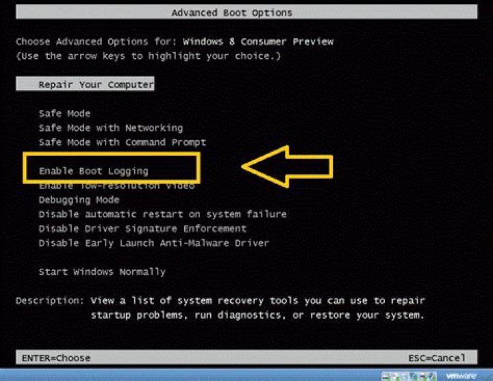 What does Enable boot Logging do?