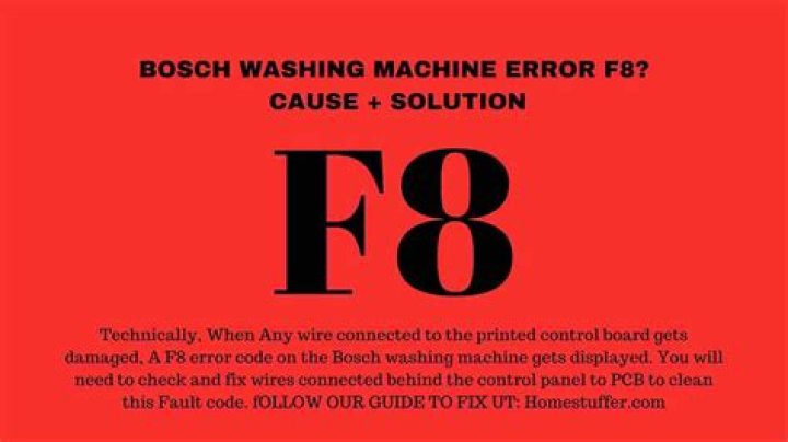 What does F8 mean on a washing machine?