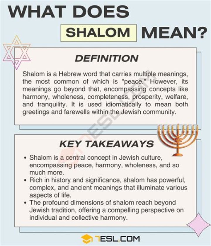 What does it mean when someone says shalom?
