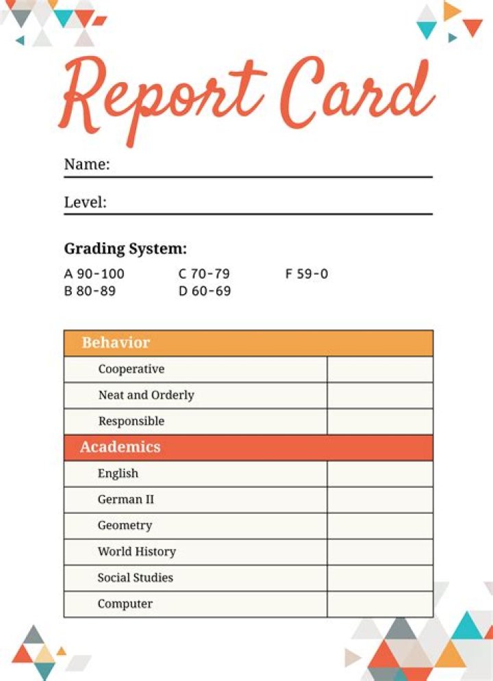 What does N stand for on report card?