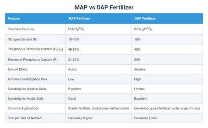 What is the difference between MAP and DAP fertilizer?