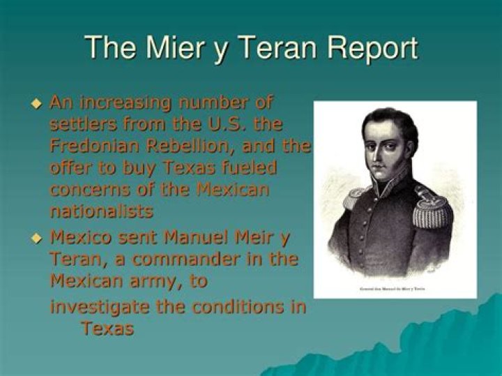 What year did Mier y Teran write his report?