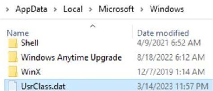 Where is the UsrClass DAT file?